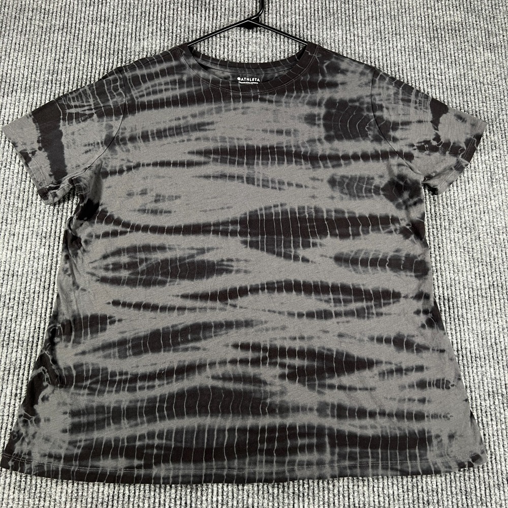 Athleta Shirt Womens 1X Black Striped Short Sleeve Casual Comfort Active